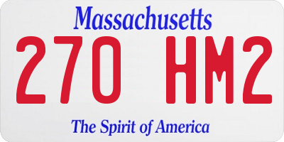 MA license plate 270HM2