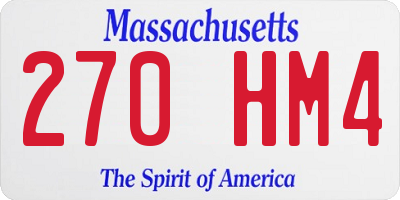 MA license plate 270HM4