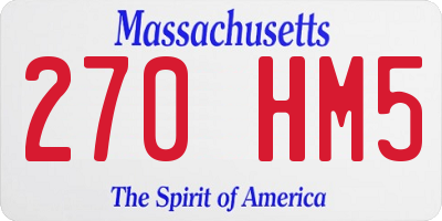 MA license plate 270HM5