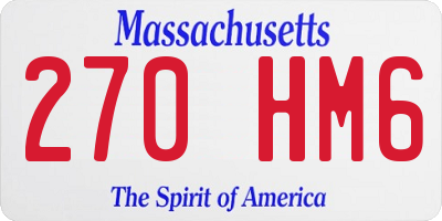 MA license plate 270HM6