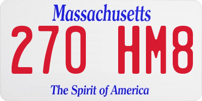 MA license plate 270HM8