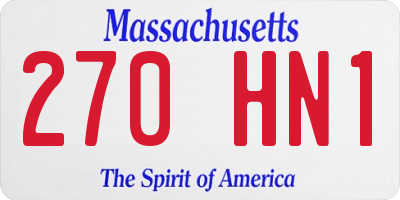 MA license plate 270HN1