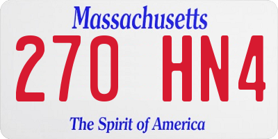 MA license plate 270HN4