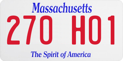 MA license plate 270HO1