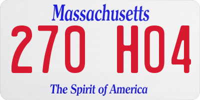 MA license plate 270HO4