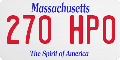 MA license plate 270HP0