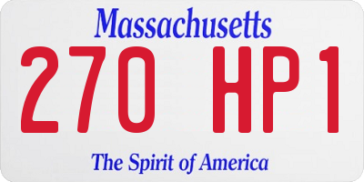 MA license plate 270HP1