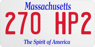MA license plate 270HP2