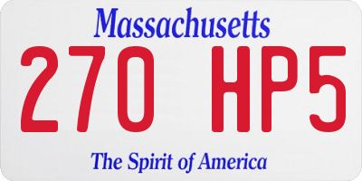 MA license plate 270HP5