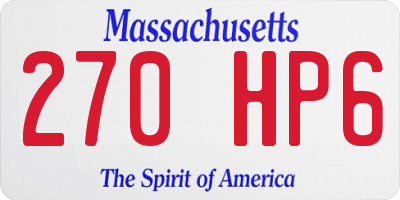 MA license plate 270HP6
