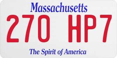 MA license plate 270HP7