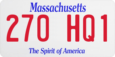 MA license plate 270HQ1