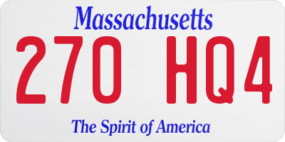 MA license plate 270HQ4