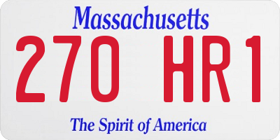 MA license plate 270HR1