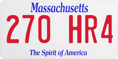 MA license plate 270HR4