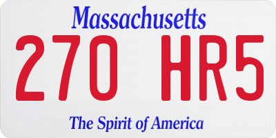 MA license plate 270HR5