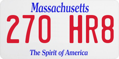 MA license plate 270HR8