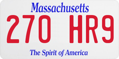 MA license plate 270HR9