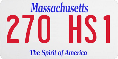 MA license plate 270HS1
