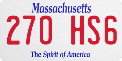 MA license plate 270HS6
