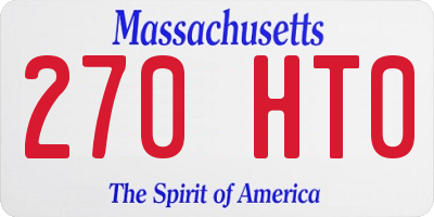 MA license plate 270HT0