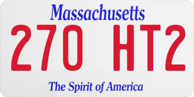 MA license plate 270HT2