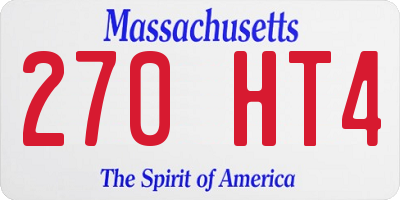 MA license plate 270HT4