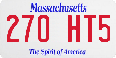 MA license plate 270HT5