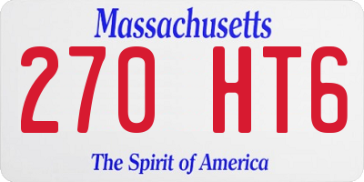 MA license plate 270HT6