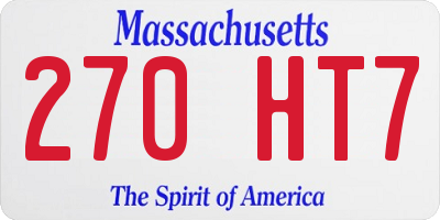 MA license plate 270HT7
