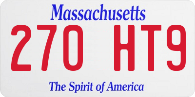 MA license plate 270HT9