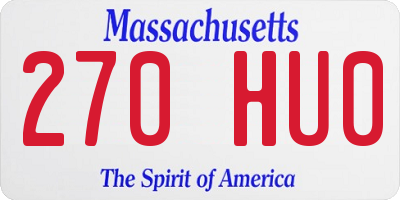MA license plate 270HU0