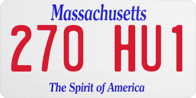 MA license plate 270HU1