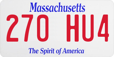 MA license plate 270HU4
