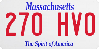 MA license plate 270HV0