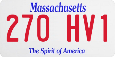MA license plate 270HV1