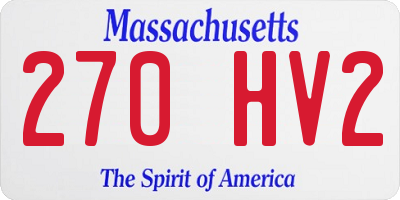 MA license plate 270HV2
