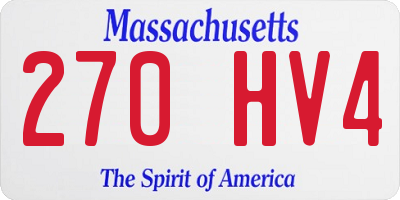 MA license plate 270HV4