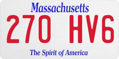 MA license plate 270HV6