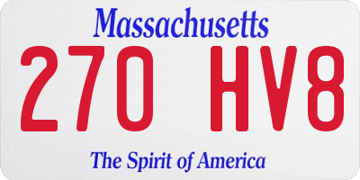 MA license plate 270HV8