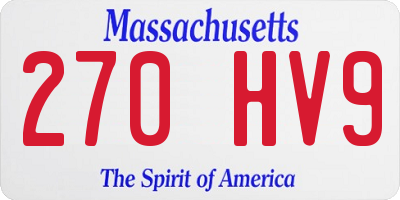 MA license plate 270HV9