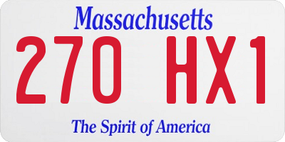 MA license plate 270HX1