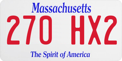 MA license plate 270HX2