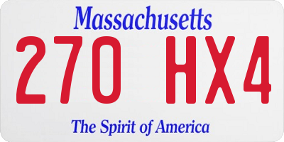MA license plate 270HX4