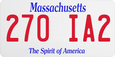 MA license plate 270IA2