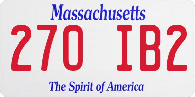 MA license plate 270IB2