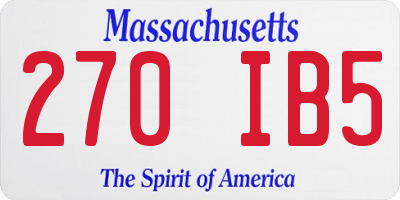 MA license plate 270IB5