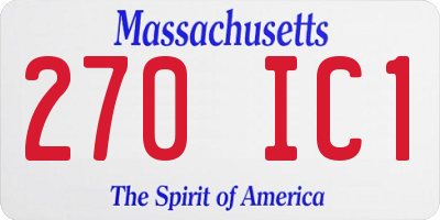 MA license plate 270IC1