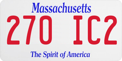 MA license plate 270IC2
