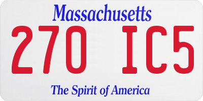 MA license plate 270IC5